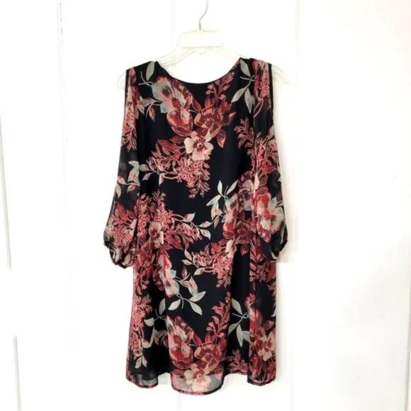 LuLu's Black Floral Chiffon Dress - Picture 5 of 7